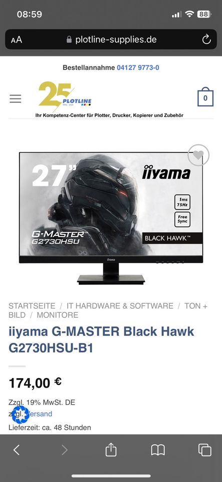 Iiyama gmaster Blackhawk 27“ monitor in Kleinmachnow