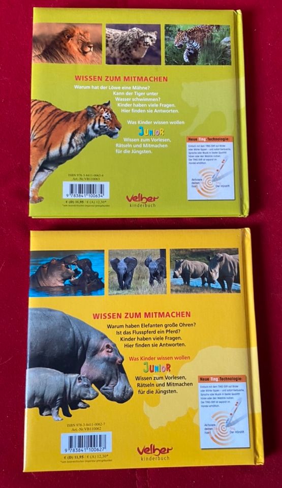 2 Ting Bücher - Tiger u. Co. und Dickhäuter - lesen - Kinder in Dortmund