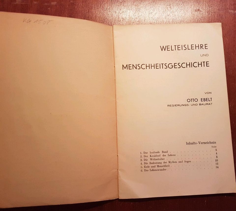 Welteislehre und Menschheitsgeschichte von Otto Ebelt in Hamburg