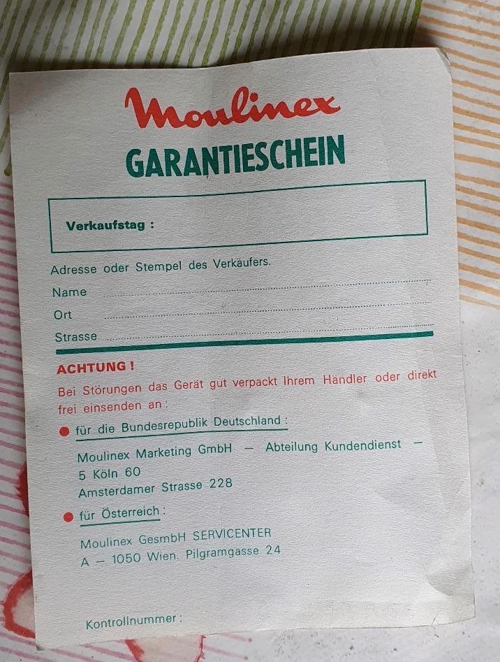 Moulinex Elektrisches Messer 294 Vintage Retro 70er mit Halterung in Nürnberg (Mittelfr)