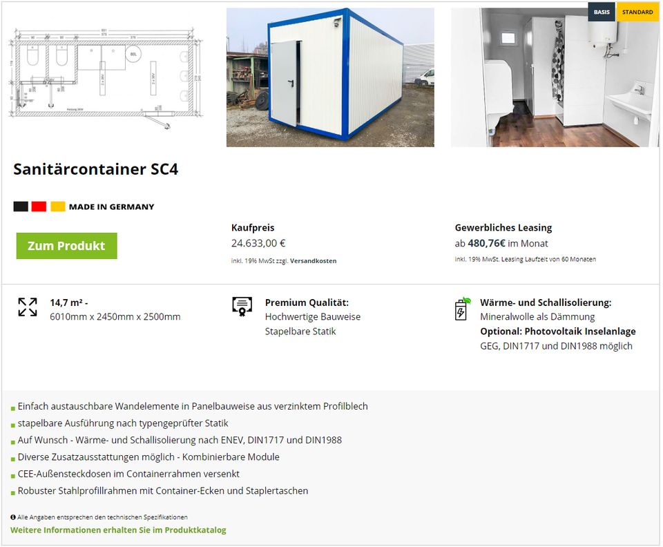 Sanitärcontainer, Duschcontainer "HIGH QUALITY" in Lemgo