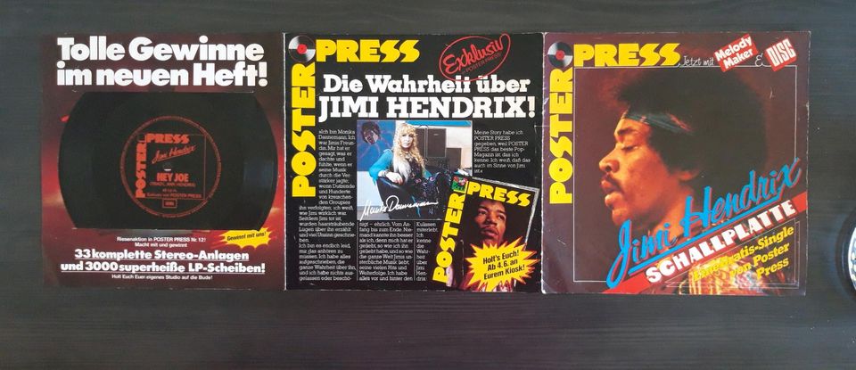 Poster Press Jimi Hendrix Folien-Schallplatte von 1970 in Neustadt a. d. Waldnaab