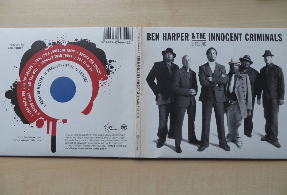 CD: BEN HARPER & The Innocent Criminals: LIFELINE paperback Ed. in Bonn