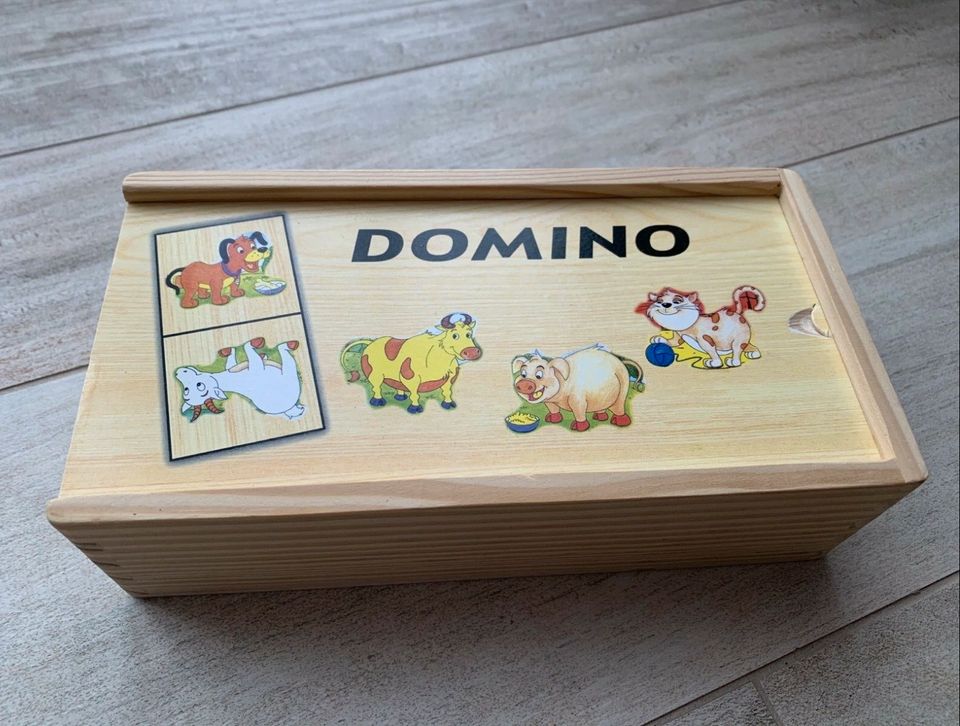 Dominospiel Holzdomino Bauernhof Tiere NEU in Panitzsch