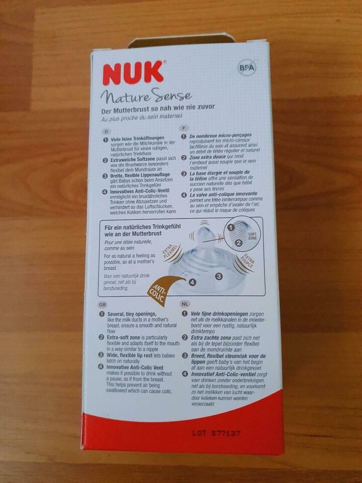 NUK Nature Sense Flasche Silikonsauger Größe S 0-6 Monate OVP Neu in Duisburg
