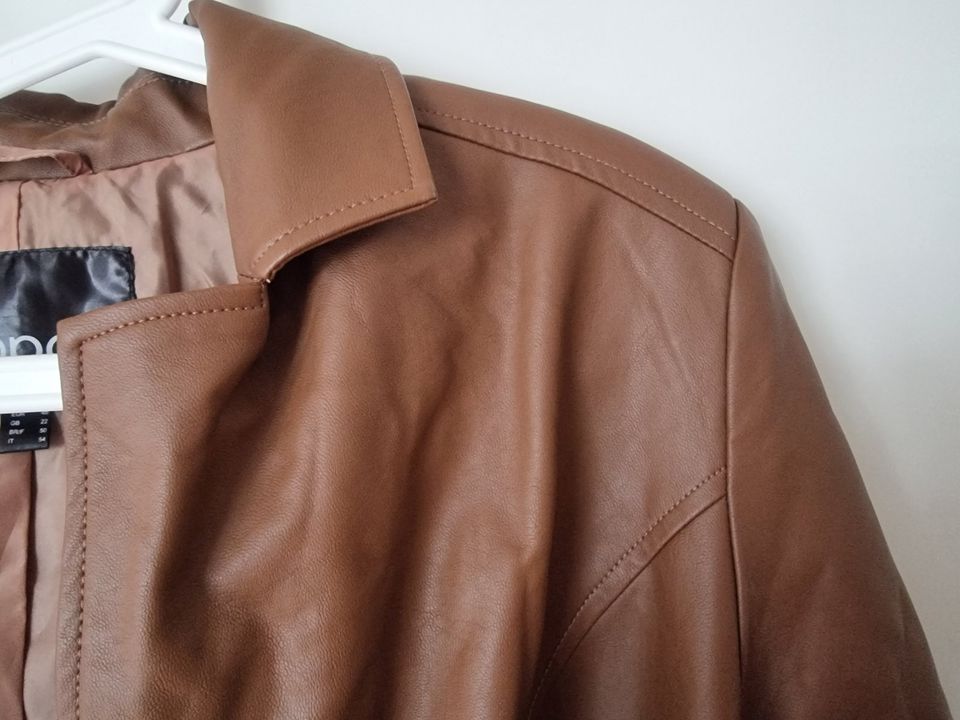 NEU* Lederjacke LEDER-MANTEL Imitat 48 cognac Trench-Coat Gehrock in Köln