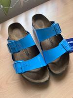 Birkenstock Arizona Gr. 39, blau glänzend, schmal Bayern - Langenpreising Vorschau