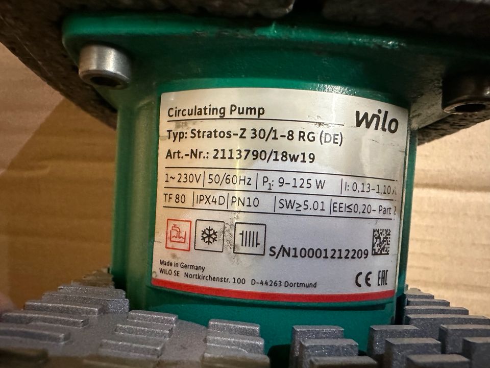 Wilo Stratos Z 30/1-8 Hocheffizienzpumpe 180 mm 2113790