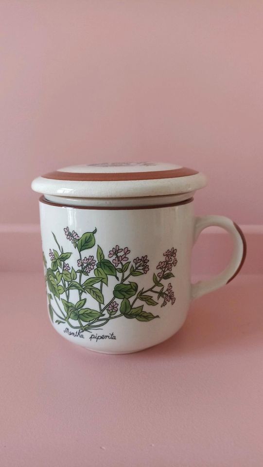 Vintage Teetasse Thymian Keramik Deckel sieb Englisch in Rostock