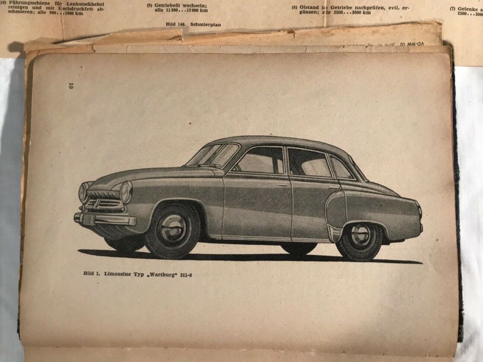 Original Betriebsanleitung  für Wartburg 311 von 1957 in Petersberg (Saalekreis)