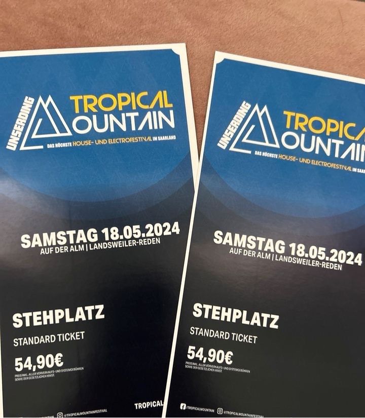 2 Tickets tropical Mountain in Rehlingen-Siersburg