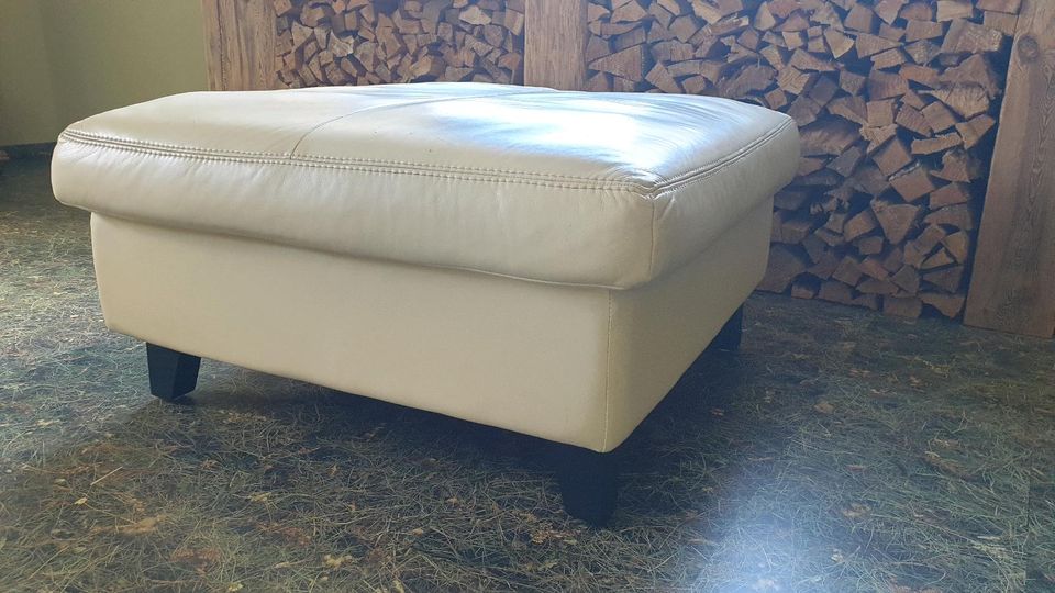 Ledercouch Garnitur beige 3teilig in Priestewitz