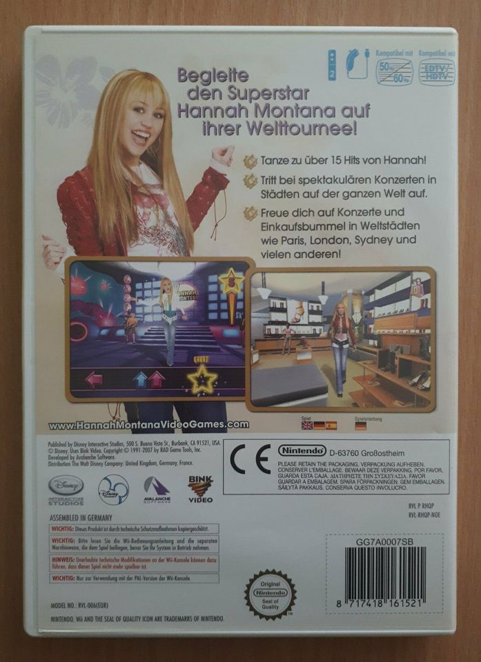Wii Spiel „Hannah Montana - Welttournee im Rampenlicht“ in Lippstadt