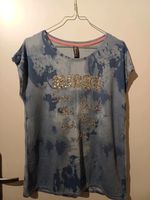 Damen Shirt Multiblu Gr. 38 Blau Camouflage Pailetten T-Shirt Baden-Württemberg - Kornwestheim Vorschau