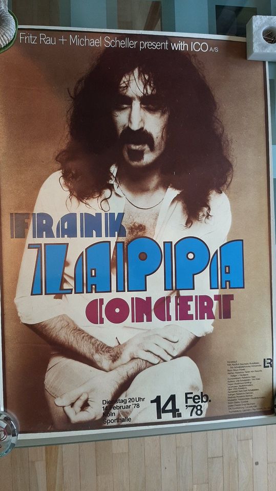 Original Tourposter Konzertplakat Frank Zappa 1978 in Aachen