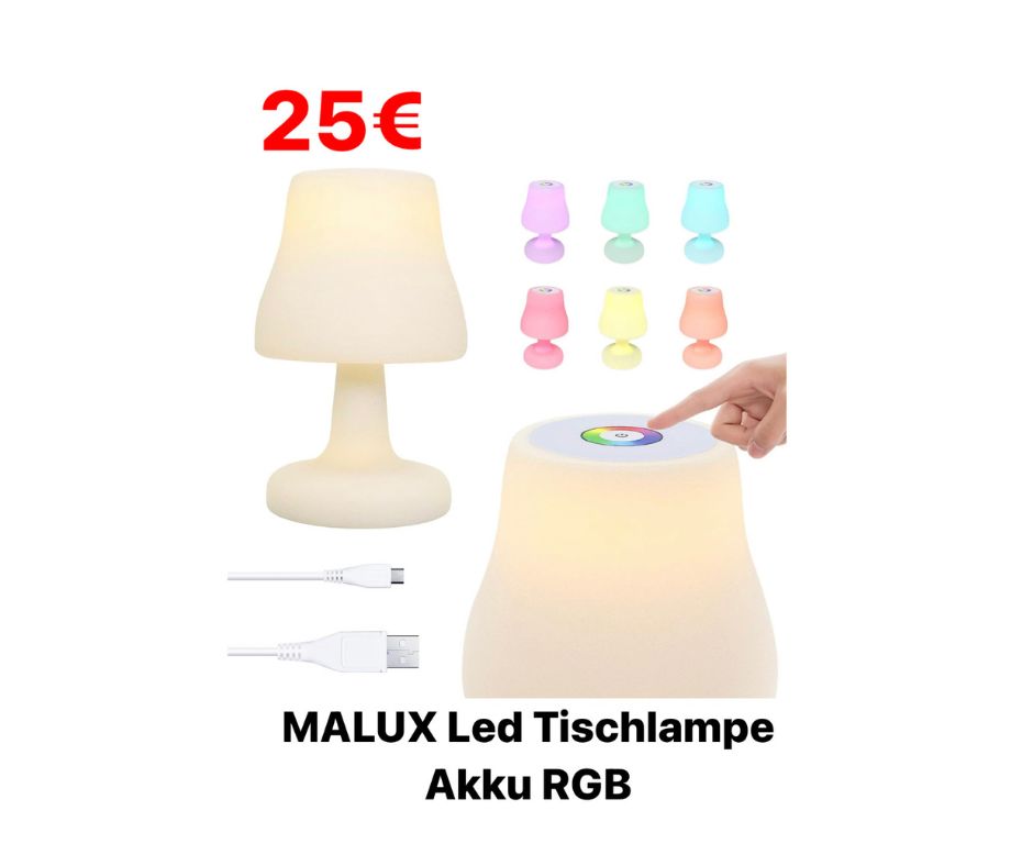 MALUX LED RGB Farbwechsel Tischlampe Akku Tischlampe Kabellos Dimmbar Tischlampe Akku Wasserdicht IP54 Ideales Dekor für Ihr Haus und Garten NEU Tischlampe Tischleuchte Lampe Leuchte NEU in Bielefeld