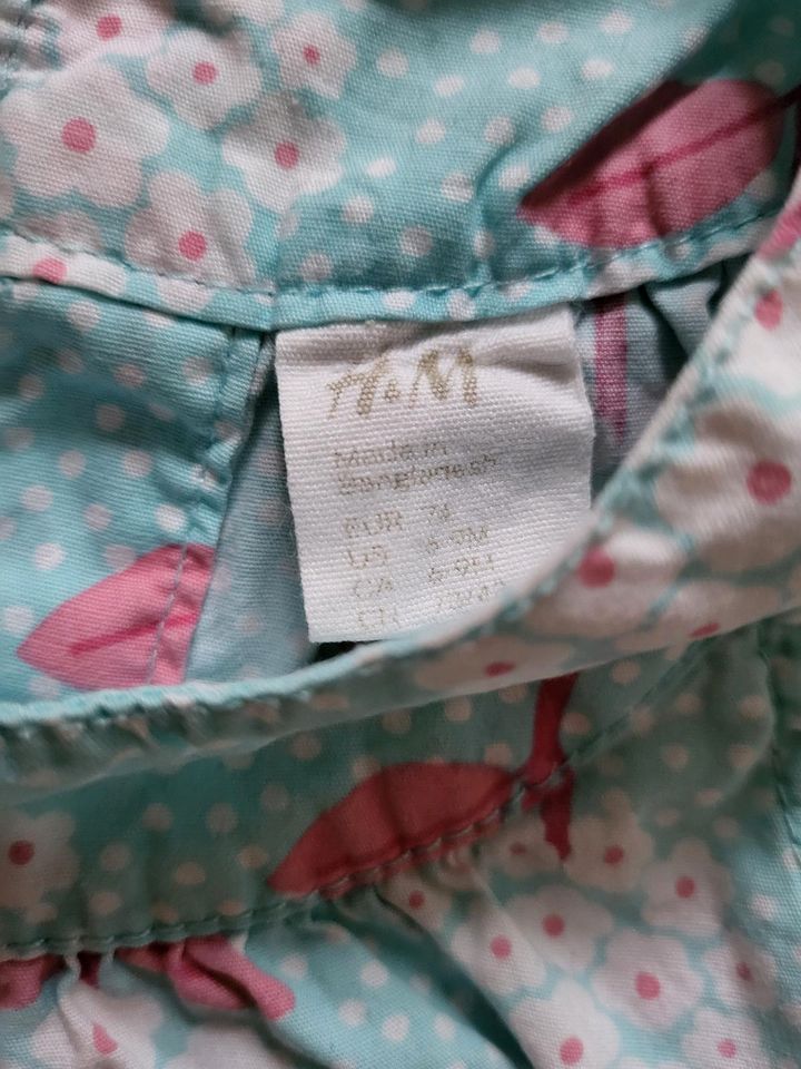 Baby Kurzarmkleid, türkis, H&M, Größe 74 in Grünendeich Niederelbe