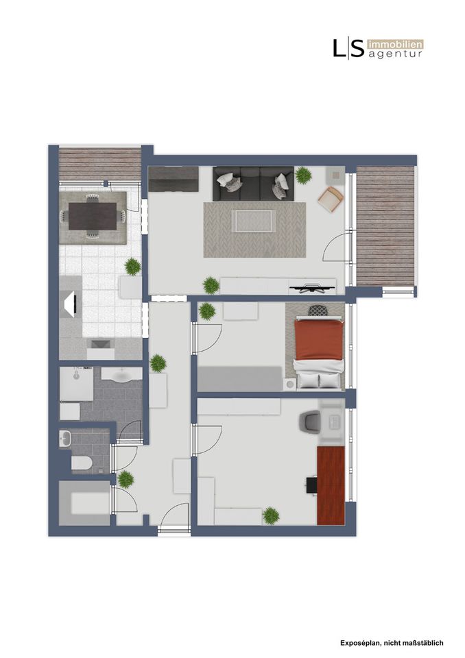 *Tolle Aussicht* Schöne & gepflegte 3-Zimmer-Wohnung mit 2 Balkonen und Kfz-Stellplatz in Böblingen in Böblingen