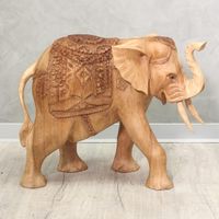 Figur Elefanten Holz Skulptur Deko Massiv Natur 40 cm Bochum - Bochum-Wattenscheid Vorschau