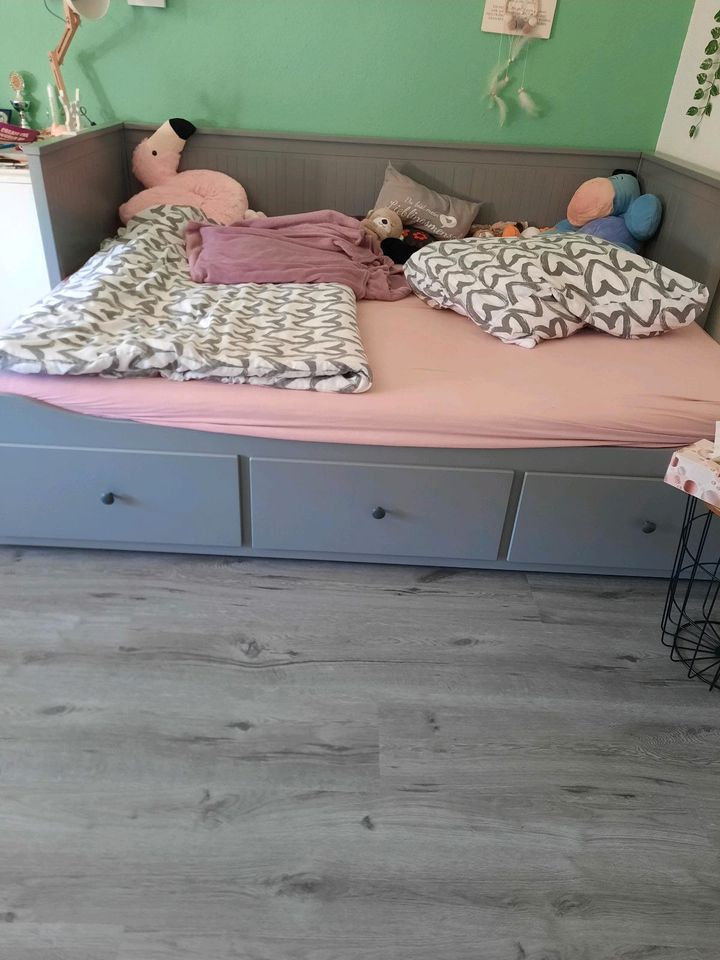Ikea Bett - guter Zustand grau-mit Matratze in Katzwinkel (Sieg)