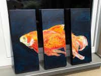 Acrylbild auf Leinwand, 3Teile, Unikat, Motiv Goldfisch Nordrhein-Westfalen - Haan Vorschau