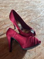 Plateau Schuhe Satin rot Bayern - Gundelfingen a. d. Donau Vorschau