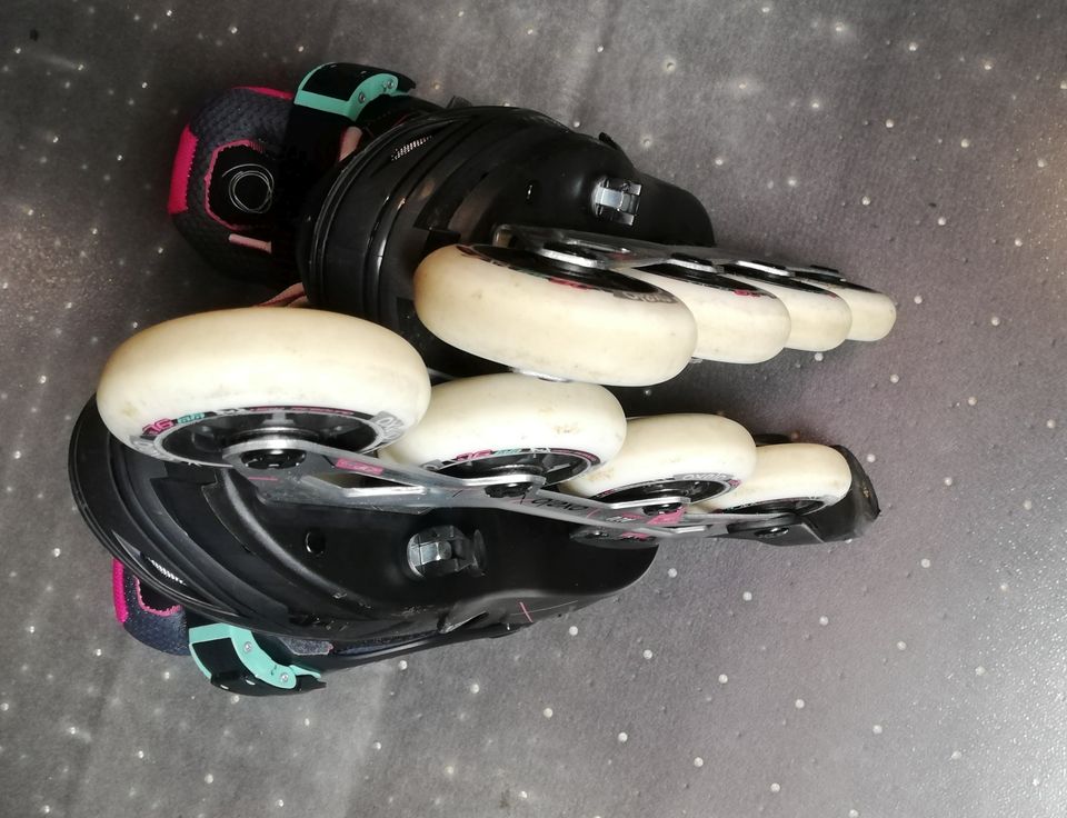 OLEXO Kinder Inlineskates schwarz, grau, pink Gr 35-38 in Wuppertal