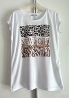 Hailys T-Shirt Print New York Leopard weiß schwarz S M 36 38 H&M Baden-Württemberg - Oedheim Vorschau