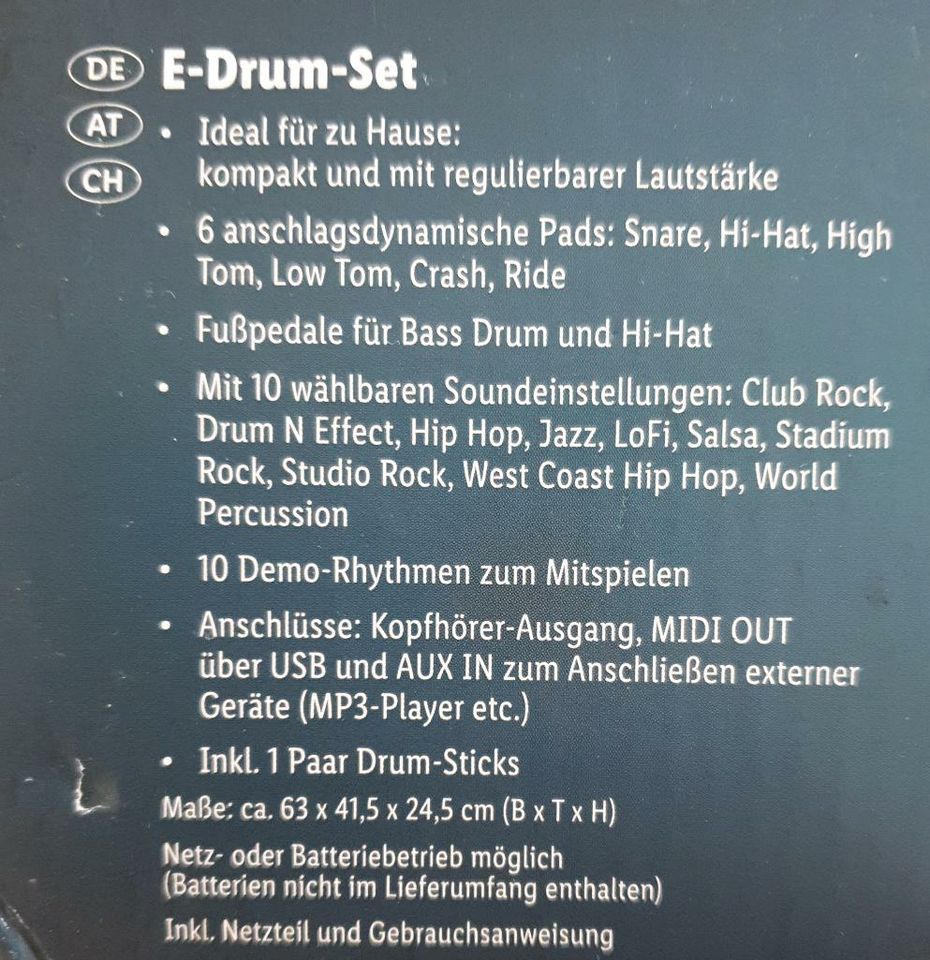 E-Drumset - Schlagzeug von Scheffield (neuwertig mit  org. Verpac in Frankfurt am Main