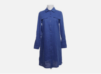 Blaues Damen-Tunika-Kleid Hemdblusenkleid aus 100% Leinen Gr.36 München - Moosach Vorschau