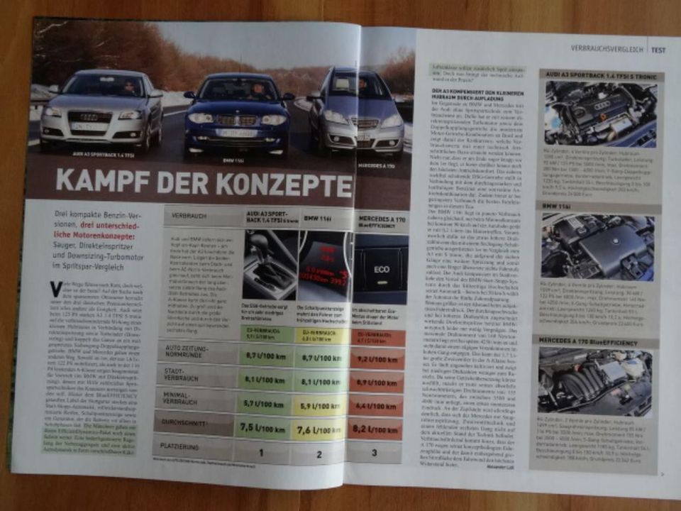 BMW AUDI MERCEDES Verbrauchstest Sonderdruck Auto Zeitung 3/2009 in Großefehn