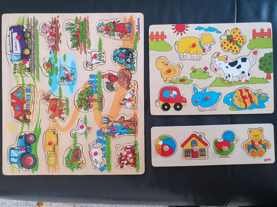3 verschiedene Holzpuzzle für Kleinkinder in Leonberg