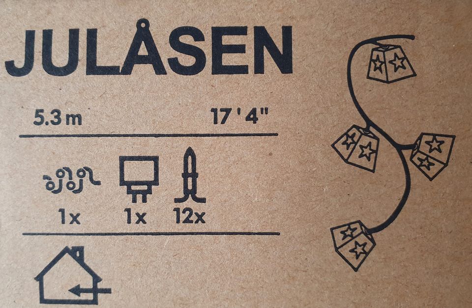 IKEA Julasen 3x Lichterkette mit Sternen in Zink in Lünen