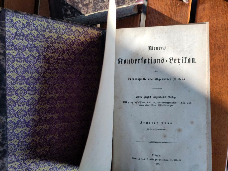 6 Bände Meyers Konversations-Lexikon, antik, 1878, gebraucht in Landshut