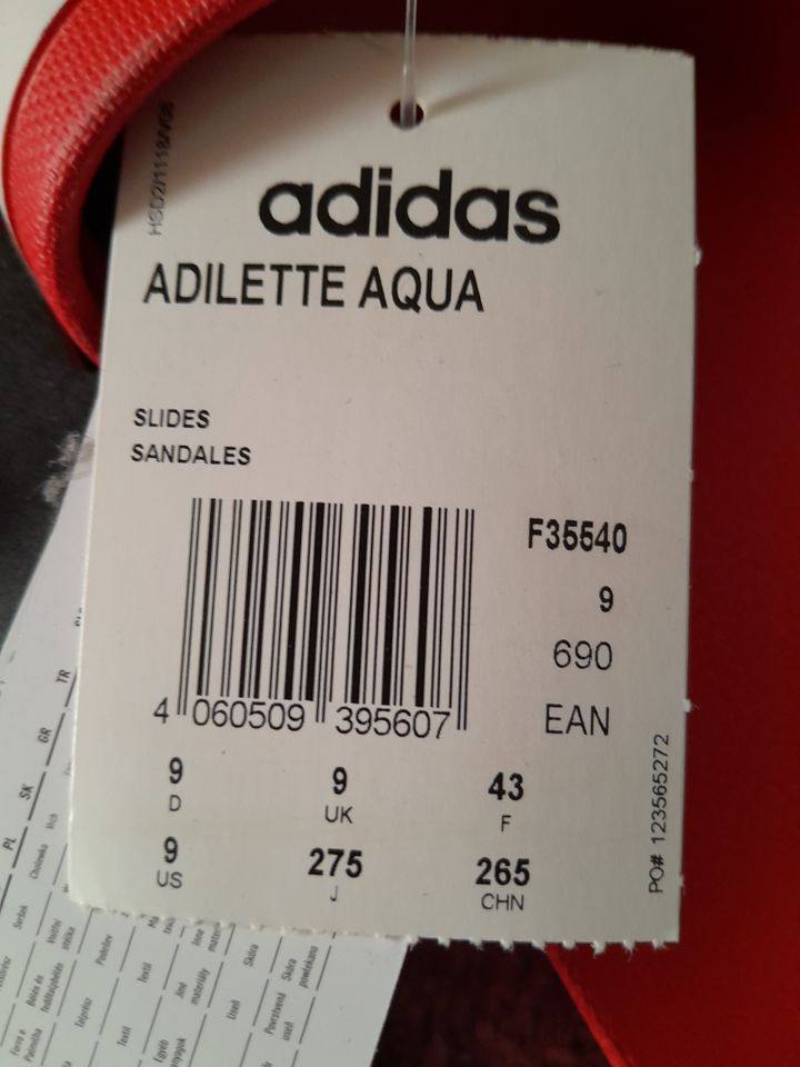 Adidas Adilette "Aqua" Badelatschen NEU in Lübeck