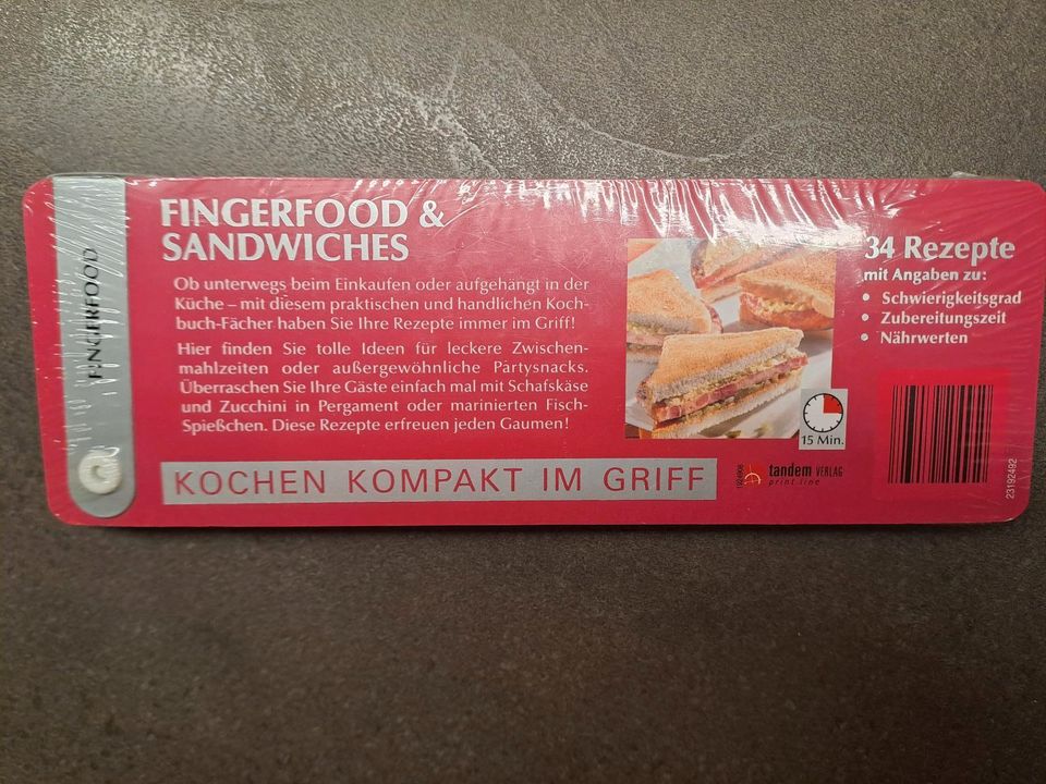 Kochbuch-Fächer mit 34 Rezepten für Fingerfood/Sandwiches in Neukirchen/Erzgeb