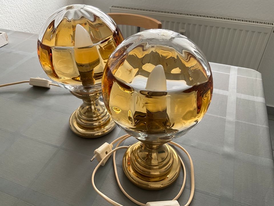 2 Oberglas Austria Tischlampen 60-70er Jahre alt in Essen