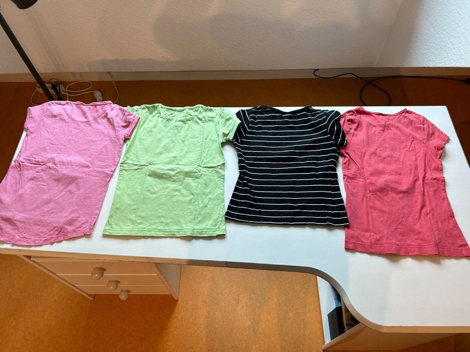 4 x H&M Basic Mädchen T-Shirt 134 / 140 – weiß pink blau grün in Frankfurt am Main