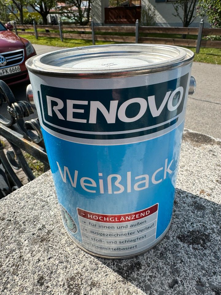 Renovo Lack blau und weiß OVP in Grassau