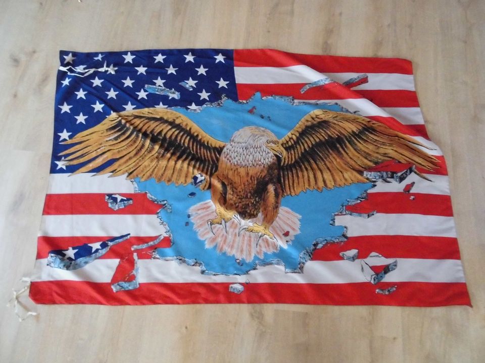 Flagge/Fahne USA mit Weißkopfseeadler in Hohenstein