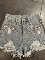 Jeans Shorts mit Schmucksteine light blue Gr. 19 Bayern - Windberg Vorschau