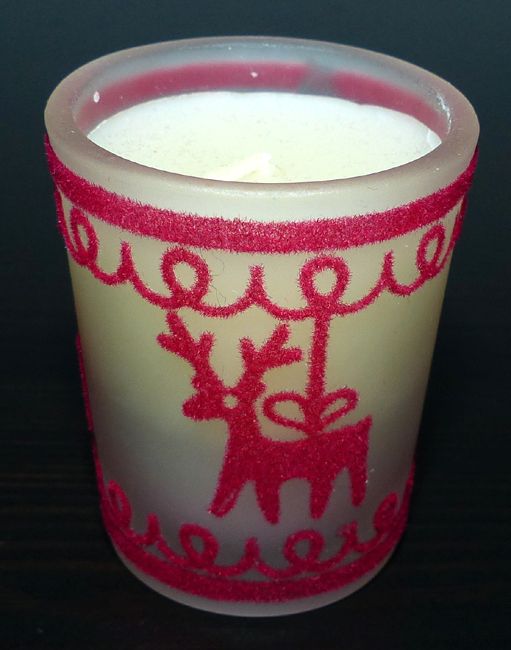 Kerze Teelicht Glas Advent Weihnachten Adventskerzen Deko Scandi in Großpösna