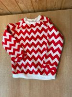 Handmade Pullover rot weiß Zickzack Berlin - Treptow Vorschau
