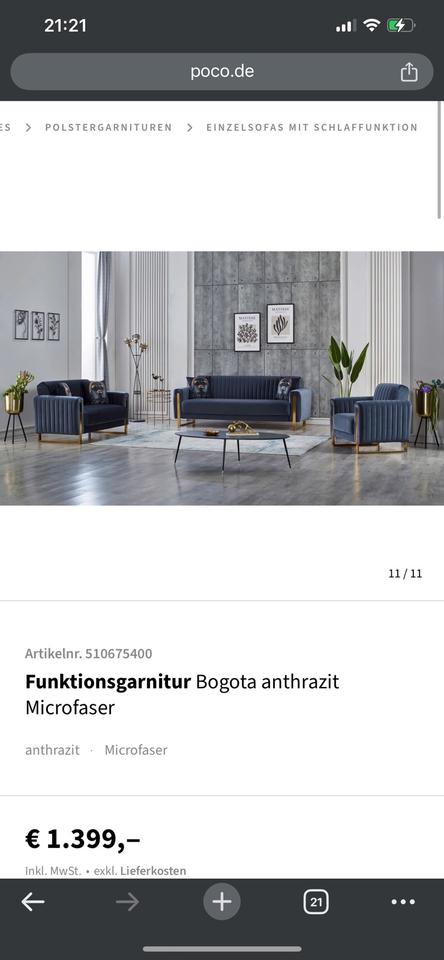 Ich verkaufe meine neu sofa 3.2.1 sitz anthrazit farbe ist in Salzgitter