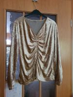 Festliches goldenes Shirt Gr 46 gold schimmernd 44 gerafft Hessen - Melsungen Vorschau