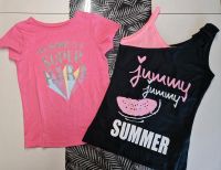 2x Shirt T-Shirt Too Glitzer Neon pink schwarz 128 134 Bayern - Rattelsdorf Vorschau