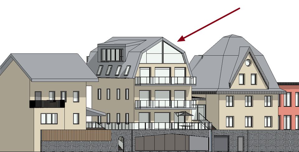 Baugrundstück - ertklassige Lage mit Moselblick und Stadtpanorama - 432m² inkl. genehmigtem Bauvorbescheid für 3-4 Familienhaus (Planung wie abgebildet) Trier Pallien in Trier