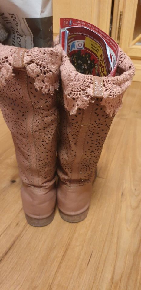 Fornarina Stiefel Frühling Sommer Gr. 39 rosa Spitze Neupreis 199 in Syke