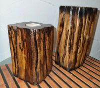 2 Kerzenhalter Keramik....Holzlook 20 und 15 cm hoch Bayern - Neuburg a.d. Donau Vorschau