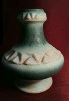 tolle Keramik Vase bauchig Lava Glasur 60. Jahre DDR grün/braun Mecklenburg-Vorpommern - Rosenow Vorschau